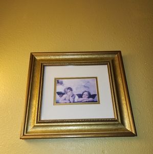 Two(2) Very Nice Wood Frame With Angel Cherub 8x10 Print